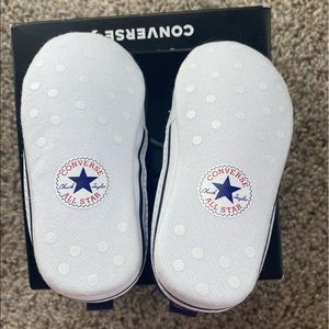 Size 3 navy blue soft sole baby converse.